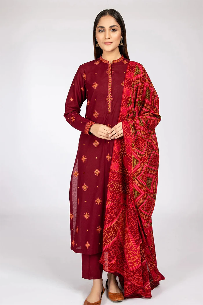 KAYSERIA - 3PC DHANAK EMBROIDERED FA-68