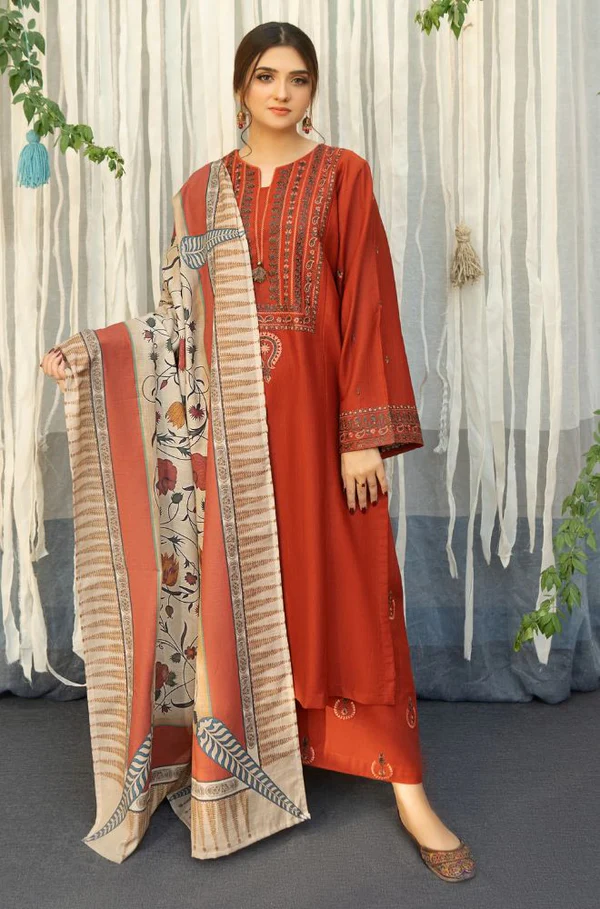 URGE - 3PC DHANAK EMBROIDERED FA-113