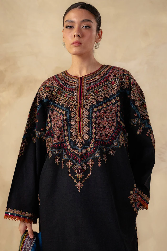 ZARA SHAH JAHAN - 3PC DHANAK EMBROIDERED FA-143