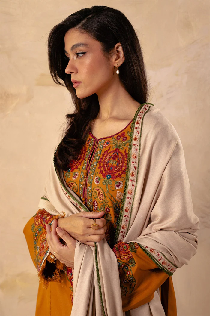 ZARA SHAHJAHAN - 3PC DHANAK EMBROIDERED FA-78M